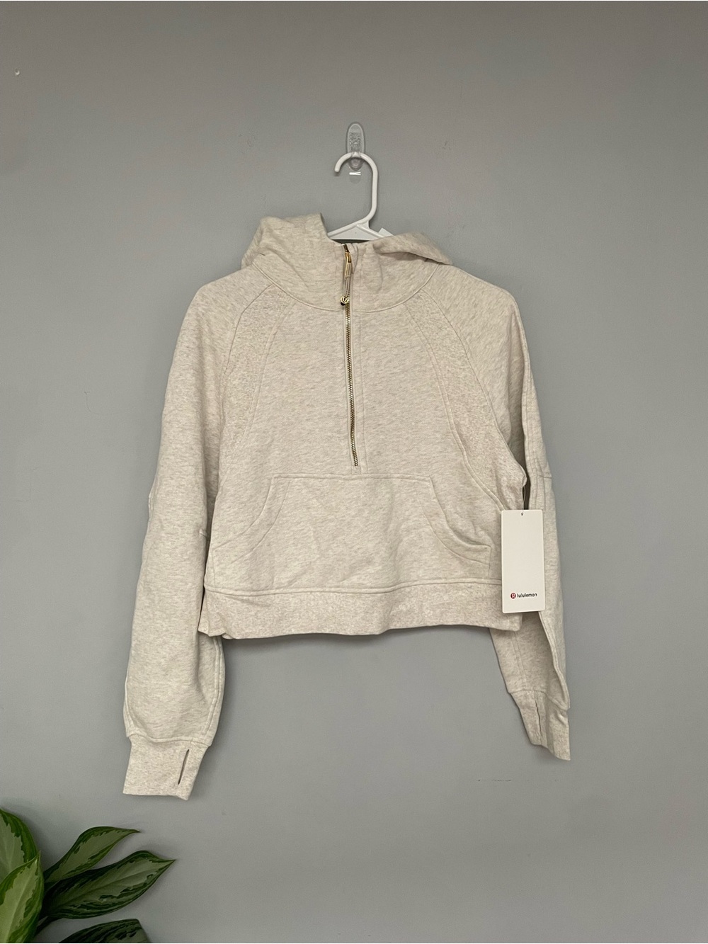 lululemon athletica - Cropped Scuba Half-Zip Hoodie in Light Heathered grey